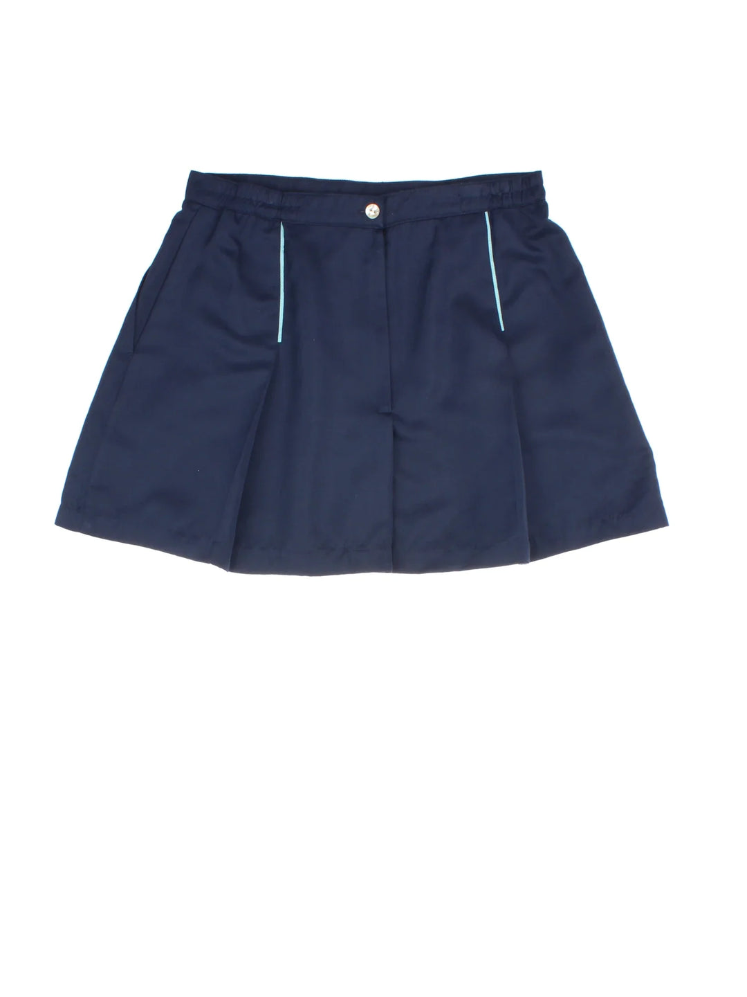 Ellesse Tennis Skirt in blue colourway. Front zip fastening, with contrast pleate detail and embroidered branding.