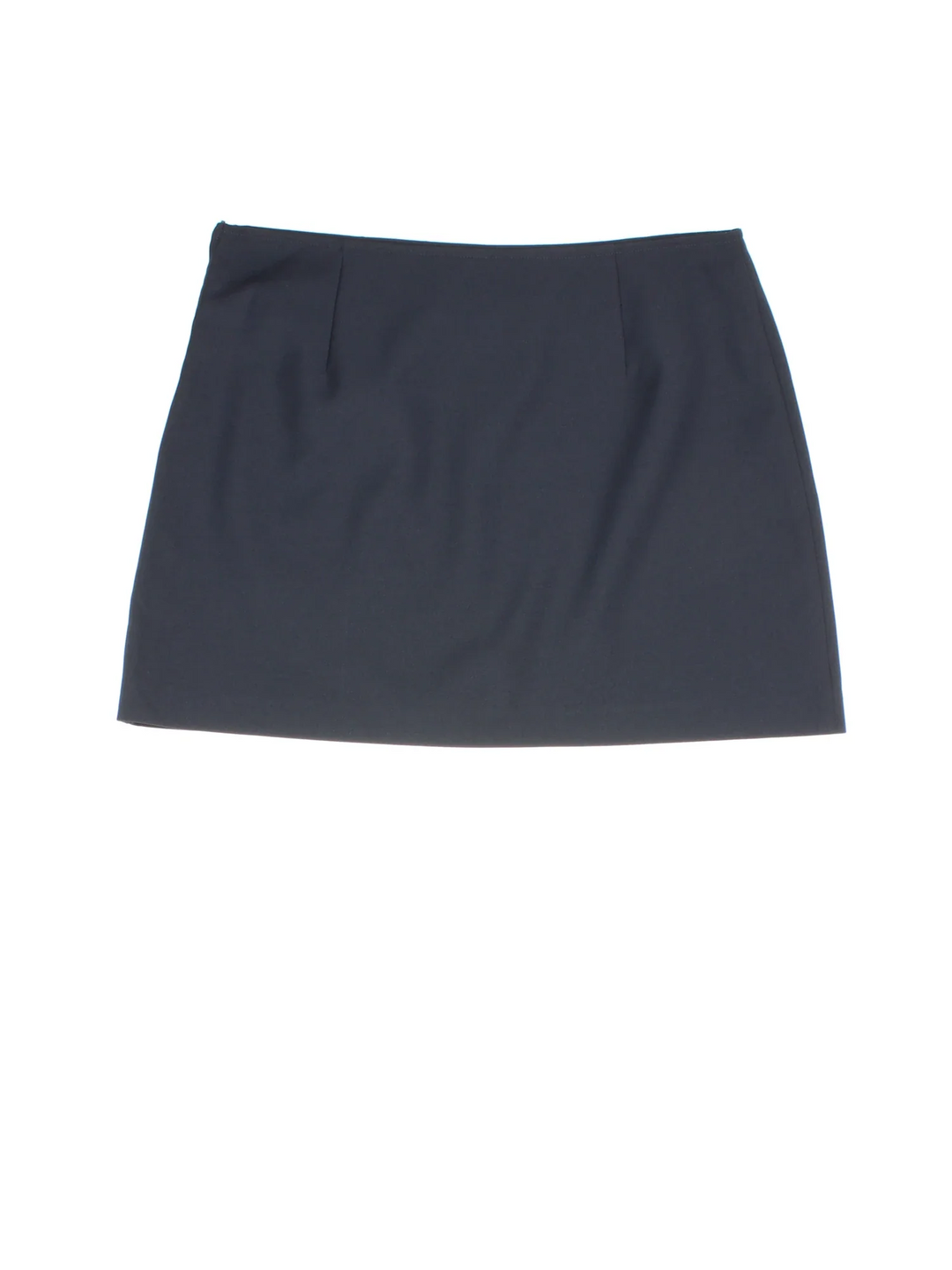 Y2K Benneton Mini Skirt in blue colourway. Side zip fastening, with thigh pleat.