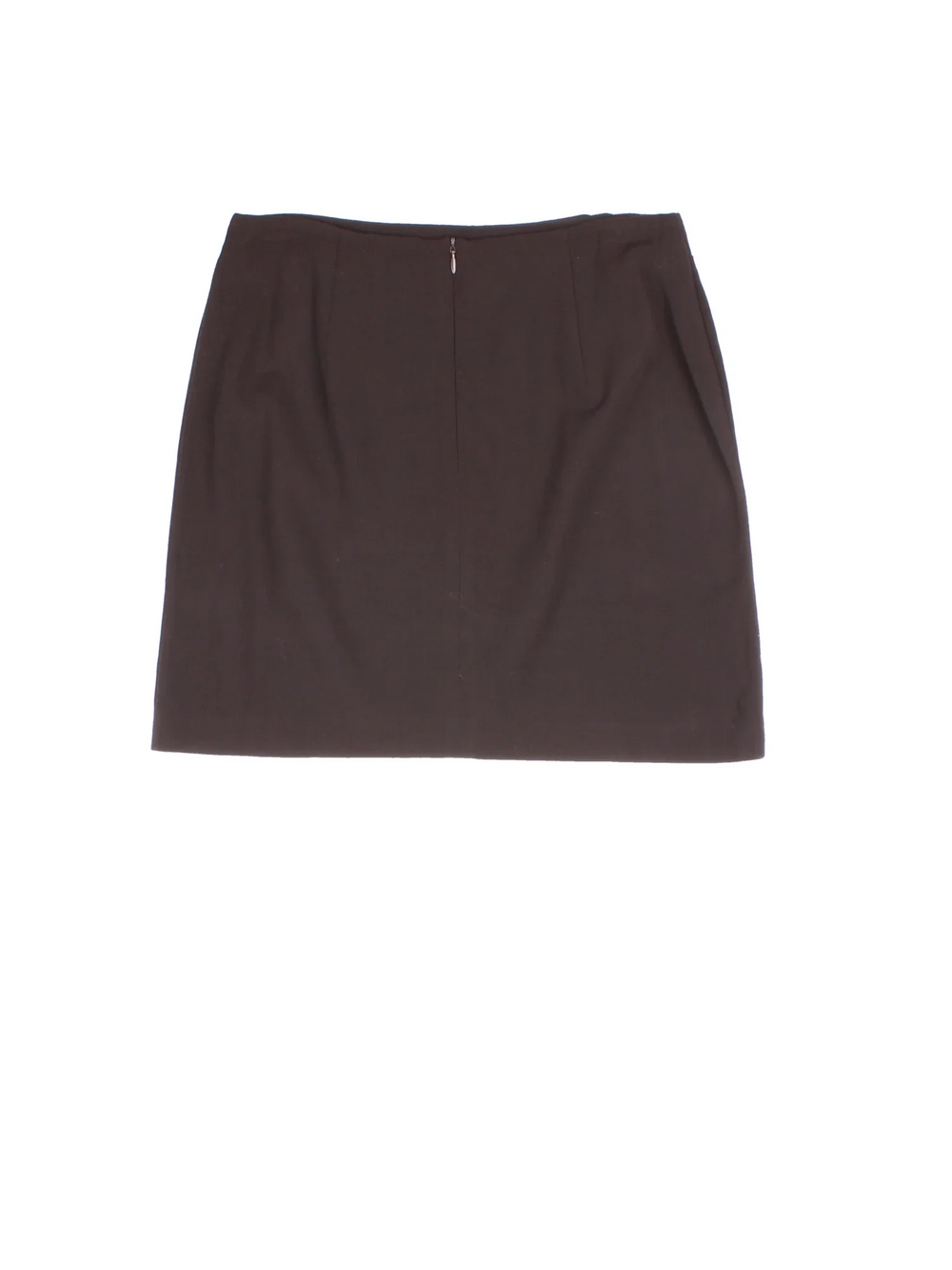 Y2K Mini Skirt in brown colourway. Back zip fastening and embroidered pleat detail.