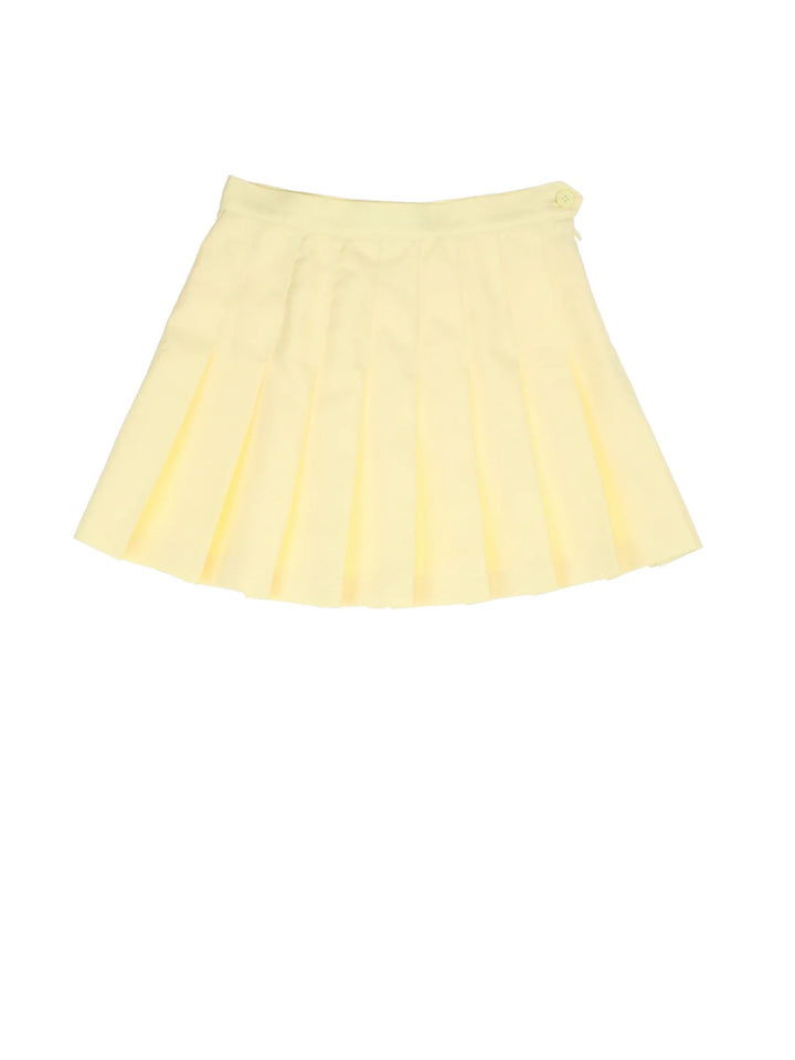 Vintage American Apparel Tennis Skirt in yellow colourway with zip button waist and pleate detail.