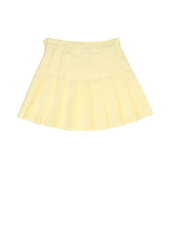 Vintage American Apparel Tennis Skirt in yellow colourway with zip button waist and pleate detail.