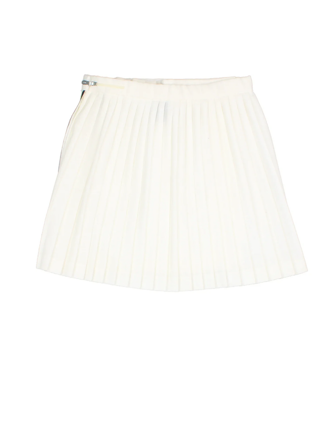 Fred Perry Tennis Skirt in white colourway. Wrap around fastening, full circle pleated skirt with embroidered branding on the front.