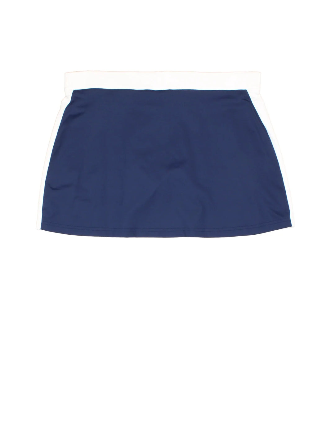 Adidas Sports Skort in blue/white colourway with built in shorts and branding printed on the front.
