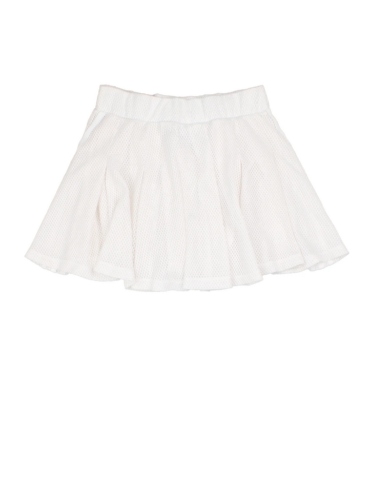 Adidas Tennis Skirt in white colourway with x3 stripe branding and logo embroidered on the front.