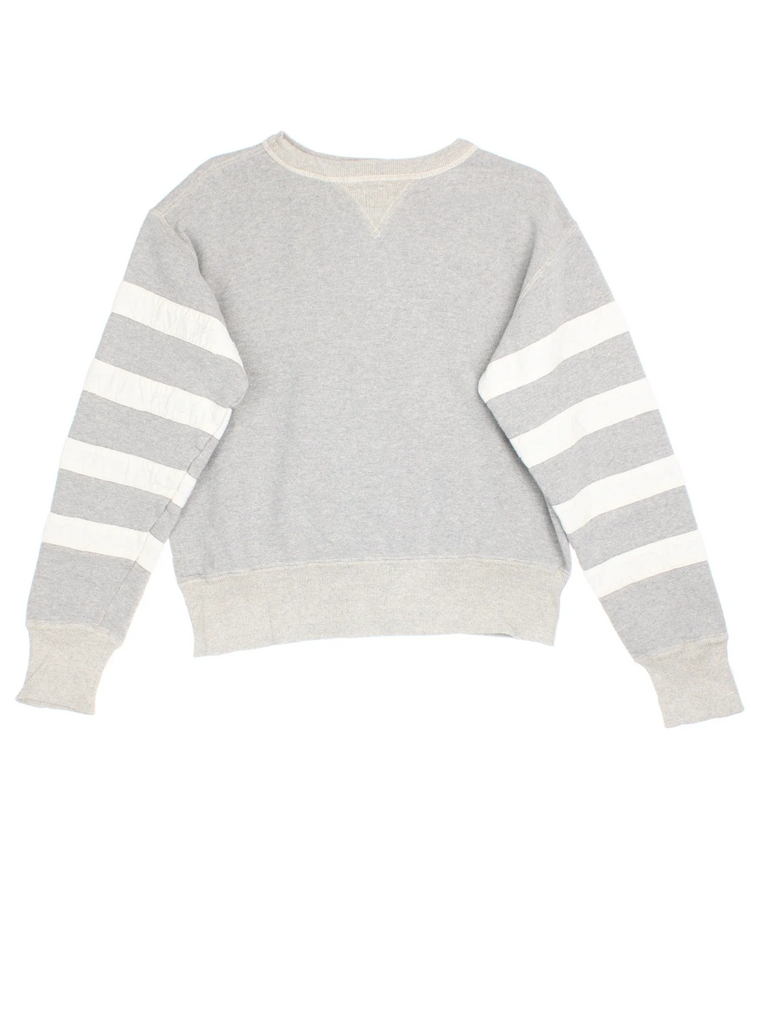 Vintage Human Made Prototype Sweatshirt in a grey colourway with white stripe detailing around the sleeves.