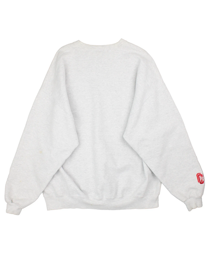 Vintage Caldwell College Cougar Pride Sweatshirt in a grey colourway with the logo on the chest.