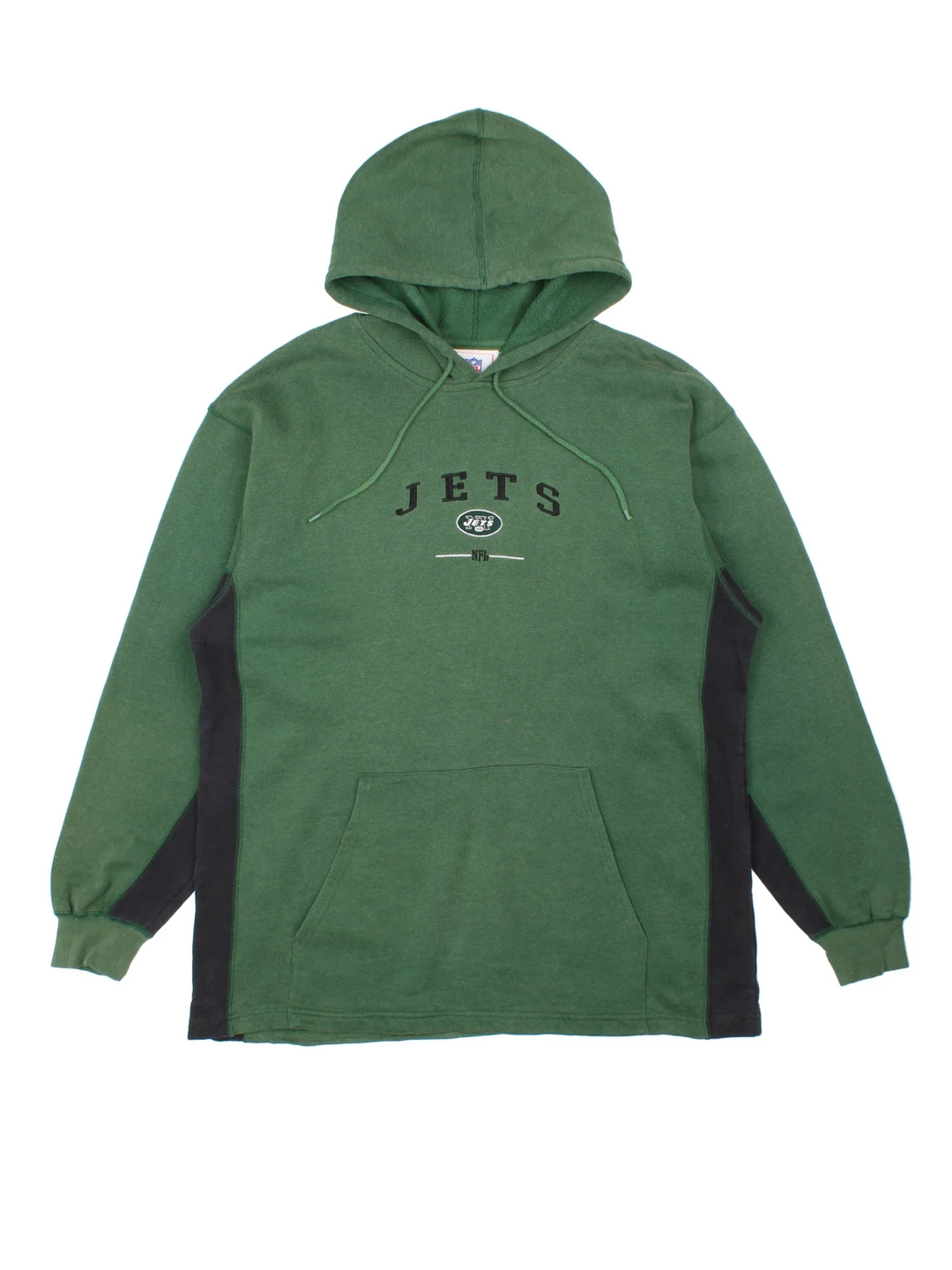 New York Jets NFL Hoodie in a green colourway with the logo and spell out embroidered on the front.
