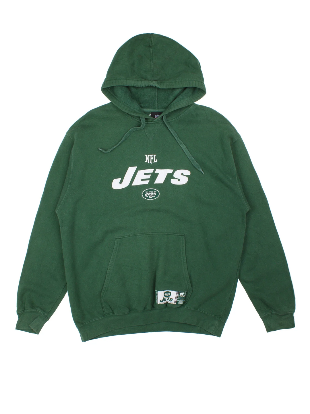 New York Jets NFL Hoodie in a green colourway with the logo and spell out embroidered on the front.