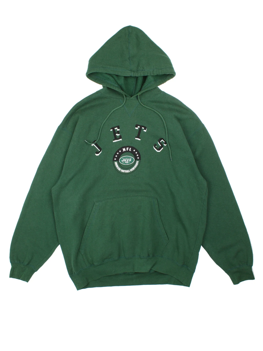 New York Jets NFL Hoodie in a green colourway with the logo and spell out embroidered on the front.