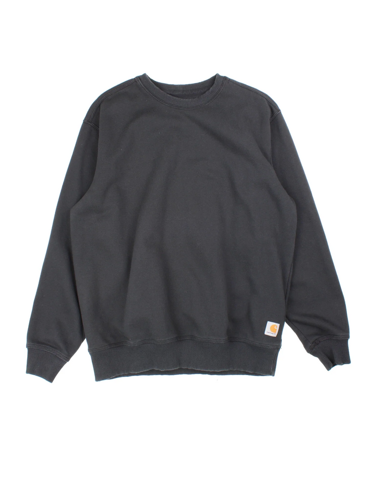 Carhartt Sweatshirt in a black colourway with small classic logo on the front.