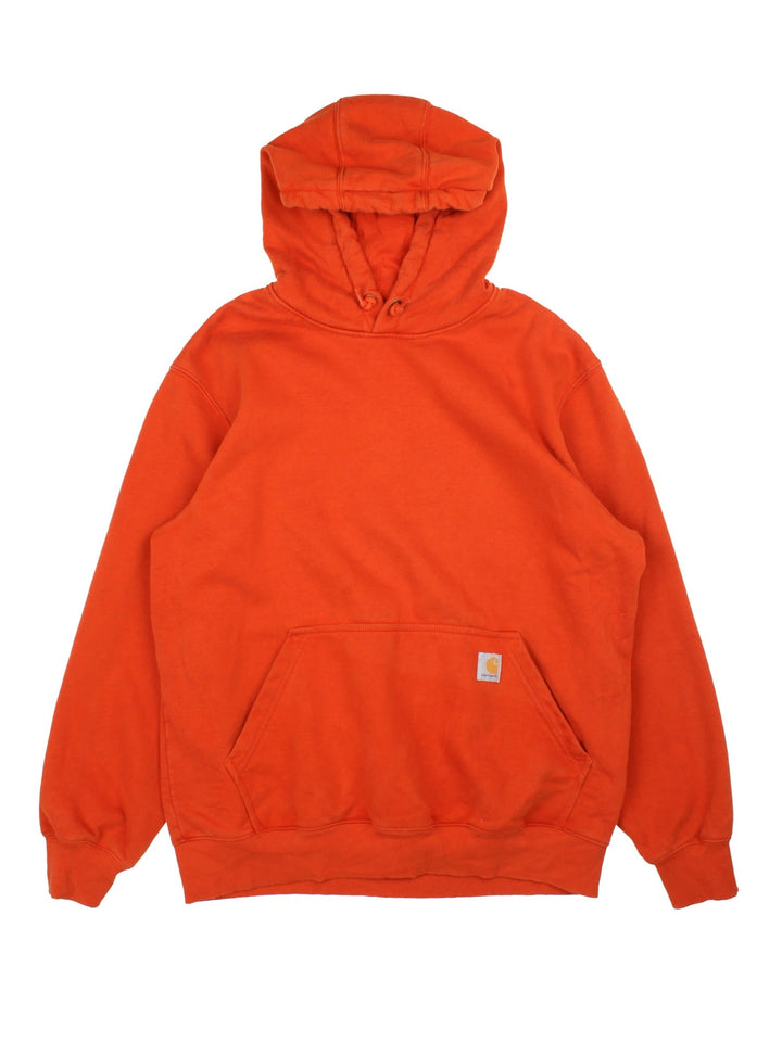Carhartt Hoodie in a orange colourway with the logo embroidered on the front.