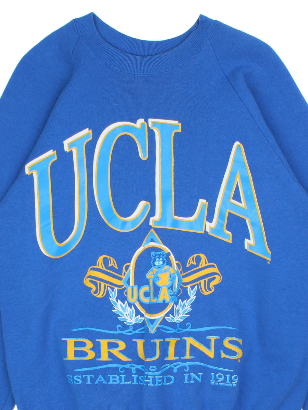 Vintage 90's UCLA Bruins Sweatshirt in a blue colourway with the logo and spell out printed on the front.