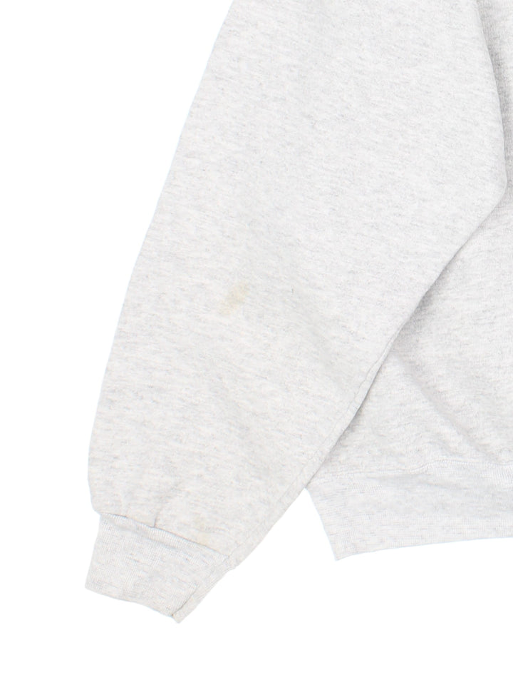 Vintage New York Giants Logo 7 NFL Sweatshirt in a grey colourway with the team logo and spell out embroidered on the front.