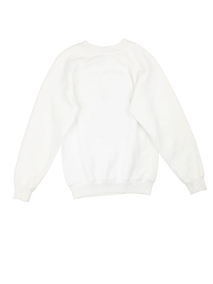 Vintage 1989 Funny Exhausted Nurse Sweatshirt in a white colourway with the spell out and funny bear graphic printed on the front.