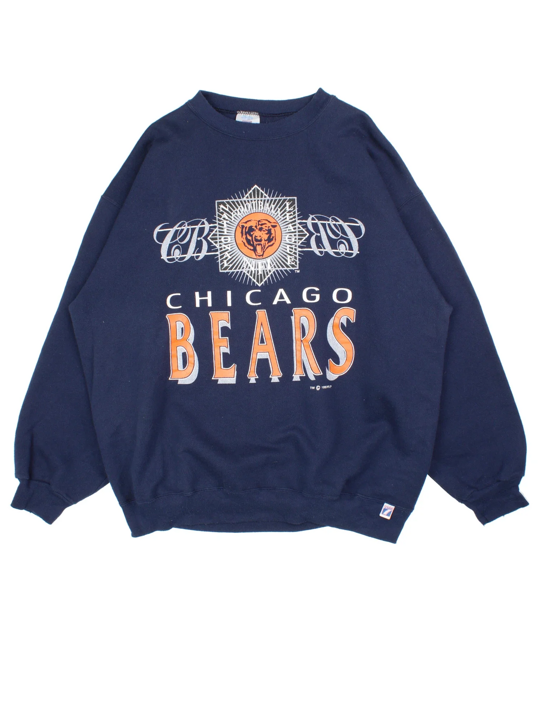 Vintage NFL Chicago Bears Sweatshirt in a blue colourway with the logo and graphic printed on front.