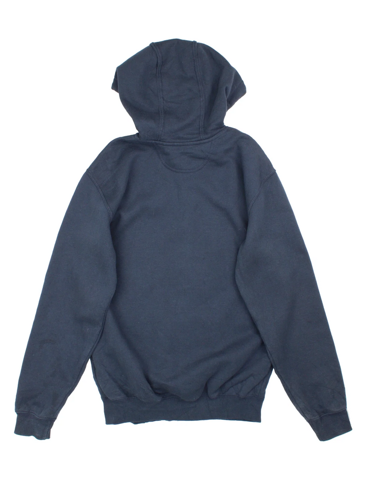 Carhartt Hoodie in a blue colourway with full zip up and classic logo on the front.