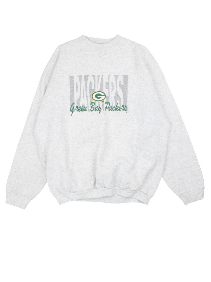 Vintage NFL Green Bay Packers Sweatshirt in a grey colourway with the logo and graphic printed on front.