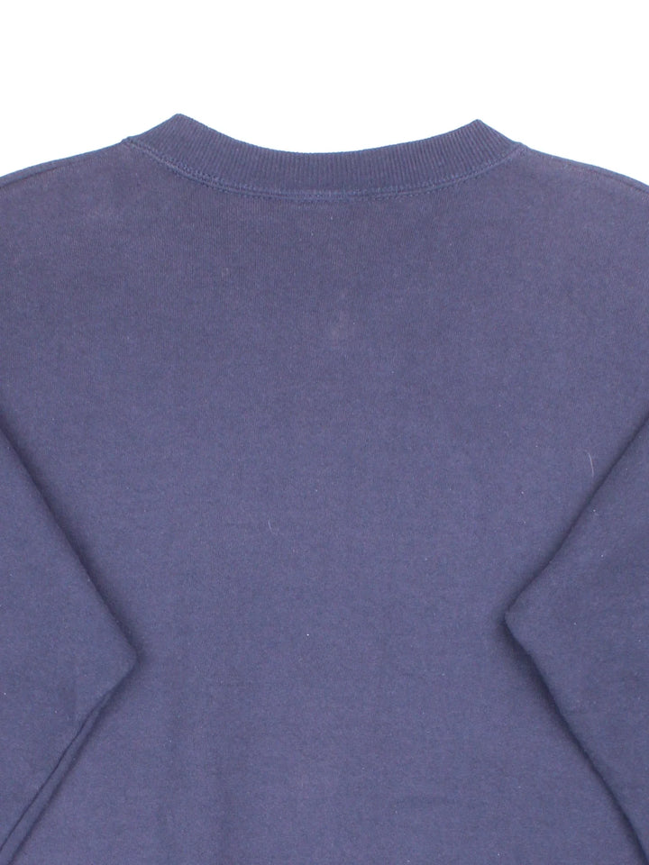 Vintage Boston Sailing Sweatshirt in a blue colourway with spell out and graphic printed across the front.