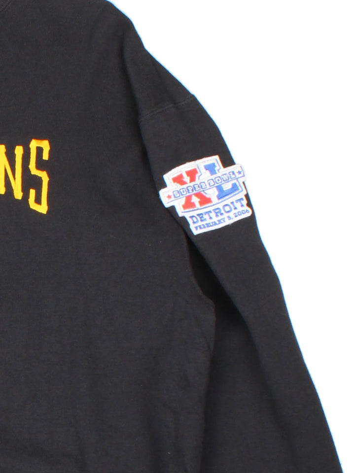 2006 Pittsburgh Steelers NFL Superbowl Champions Sweatshirt in a black colourway with the logo and graphic across the front.