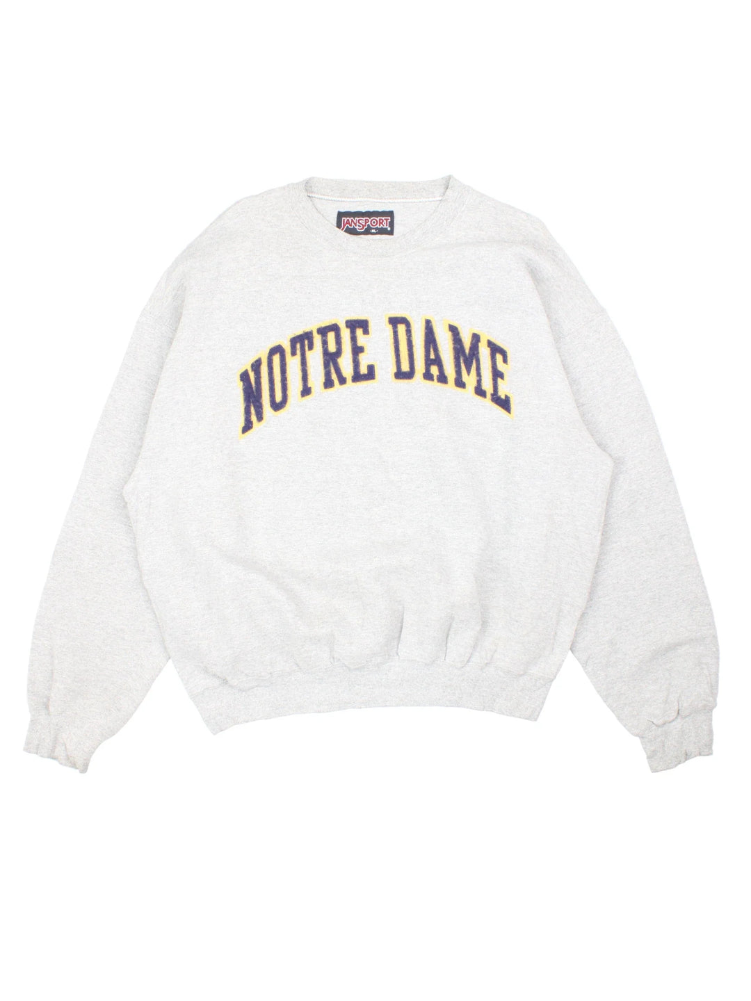 Vintage Notre Dame University Sweatshirt in a grey colourway with the logo across the front.