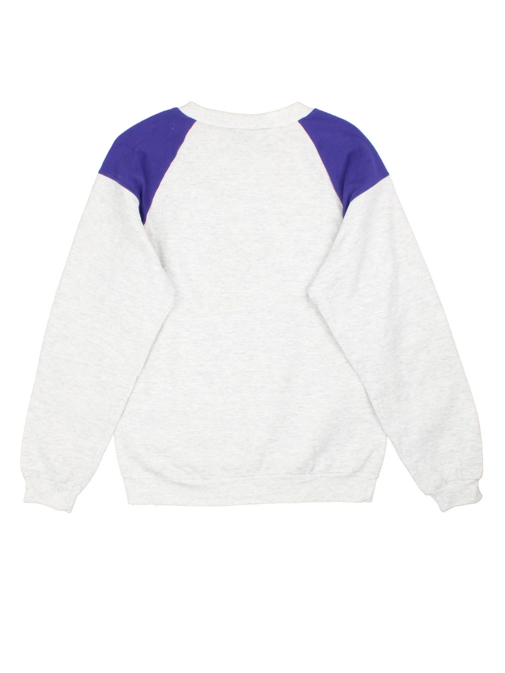 Vintage Minnesota Vikings NFL Sweatshirt in a grey colourway with purple detailing. Logo and graphic across the front.