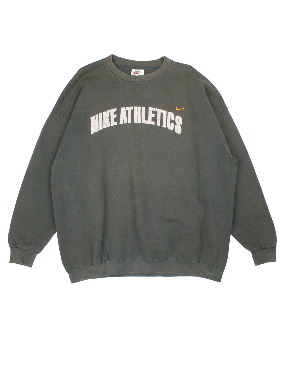 90's Nike Athletics Sweatshirt in a green colourway with the classic swoosh and graphic across the front.
