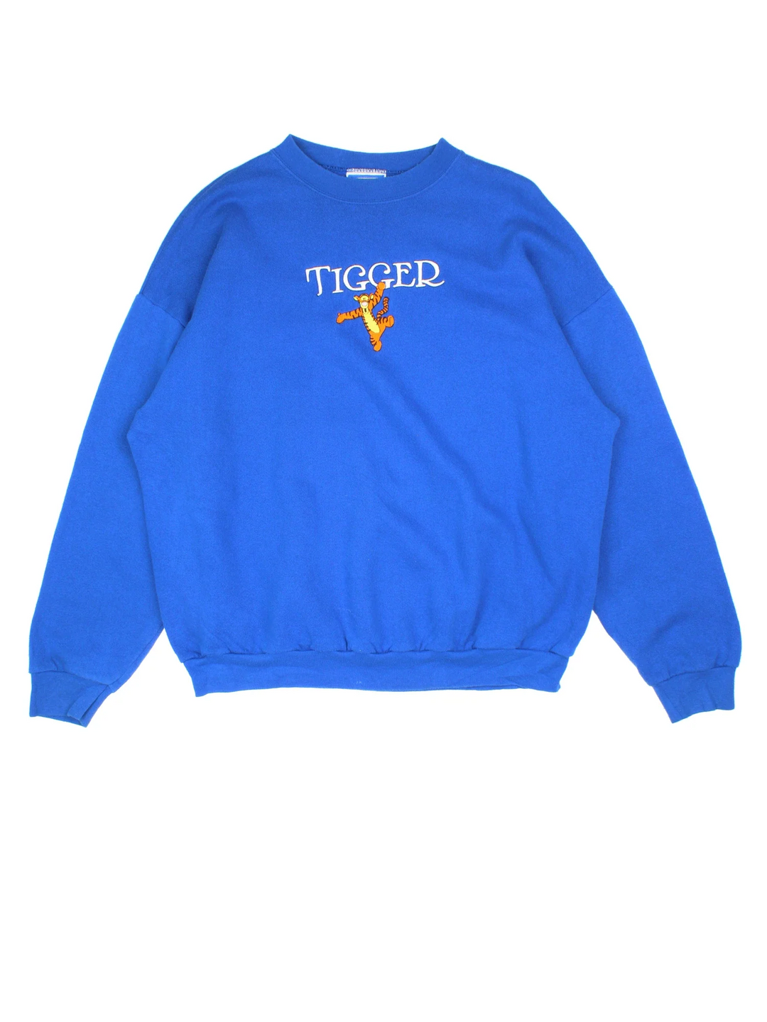 Vintage Disney Sweatshirt in a blue colourway with 'Tigger' graphic printed on front.