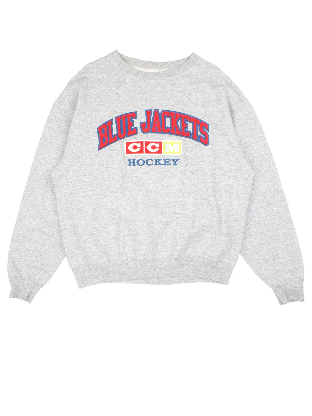 Vintage NHL Columbus Blue Jackets Hockey Sweatshirt in a grey colourway with the logo and graphic on front.