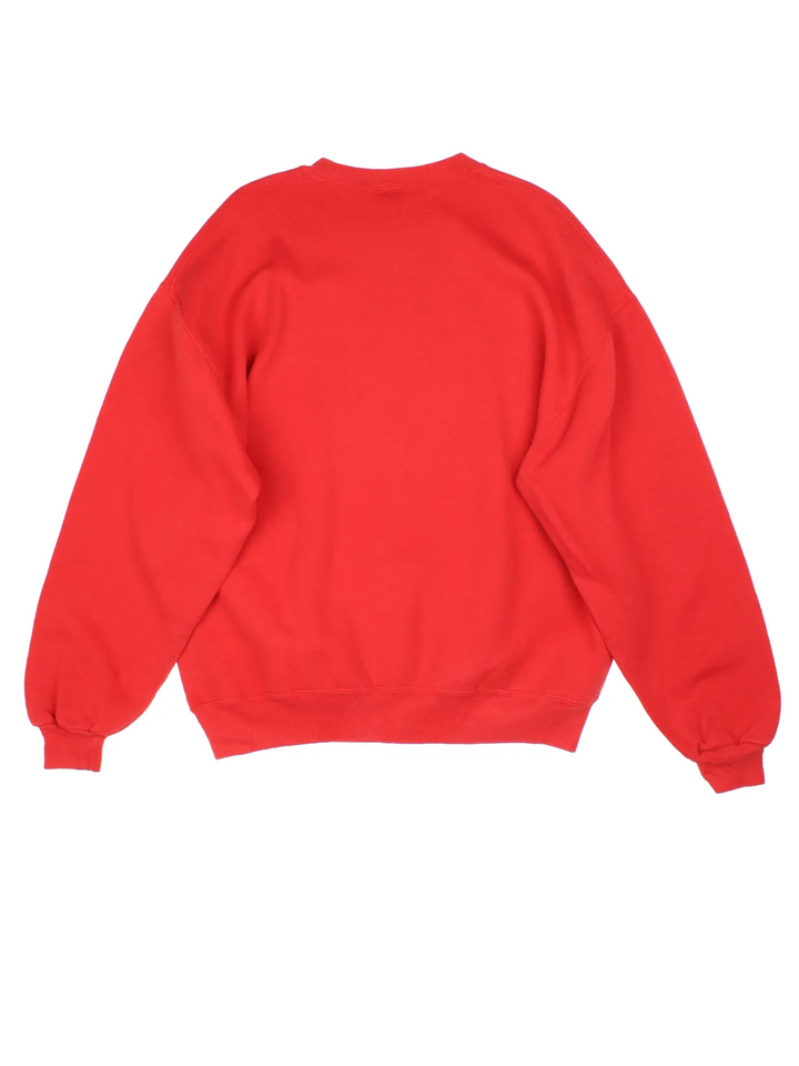 Vintage 1998 Turtle Races Sweatshirt in a red colourway, with the graphic and spell out printed on front.
