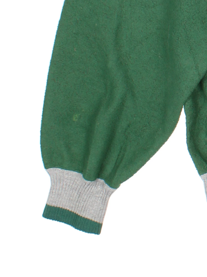 Vintage University Of Miami Hurricanes Sweatshirt in a green colourway, contract cuffs and hems with logo printed on the front.