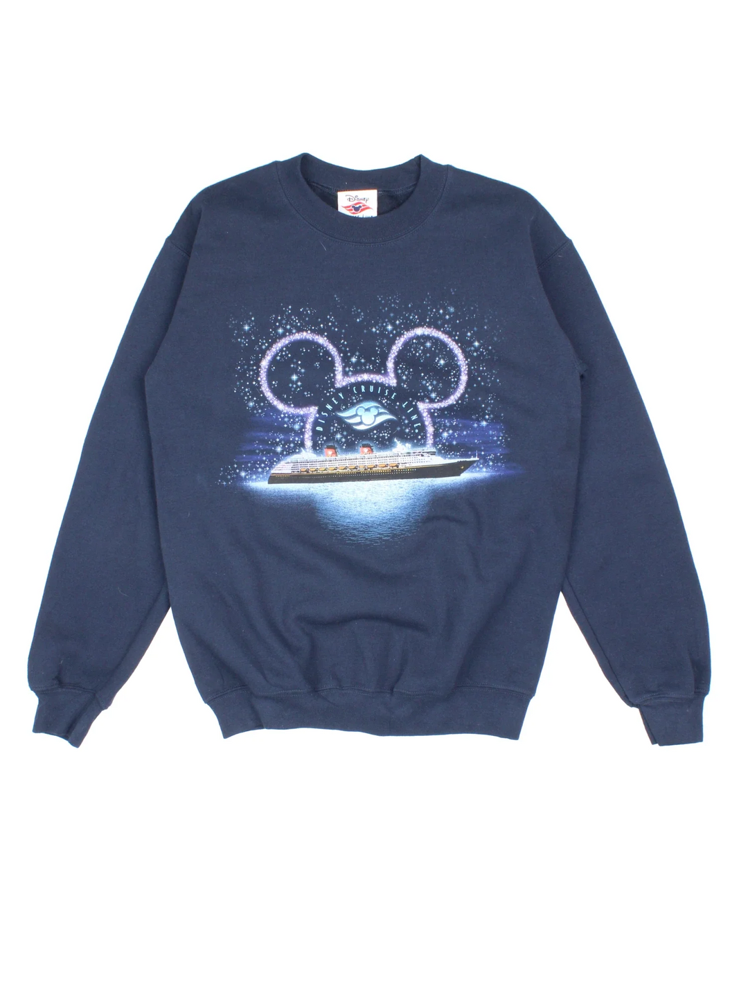 Vintage Disney Cruise Lines Sweatshirt in a blue colourway, with logo and graphic printed on the front.