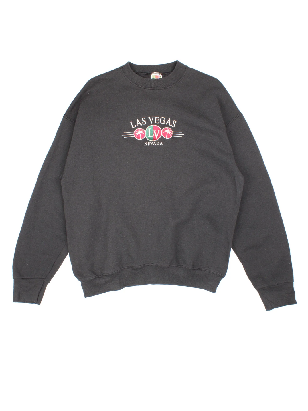 Vintage Las Vegas Sweatshirt in a black colourway, with graphic embroidered on the front.
