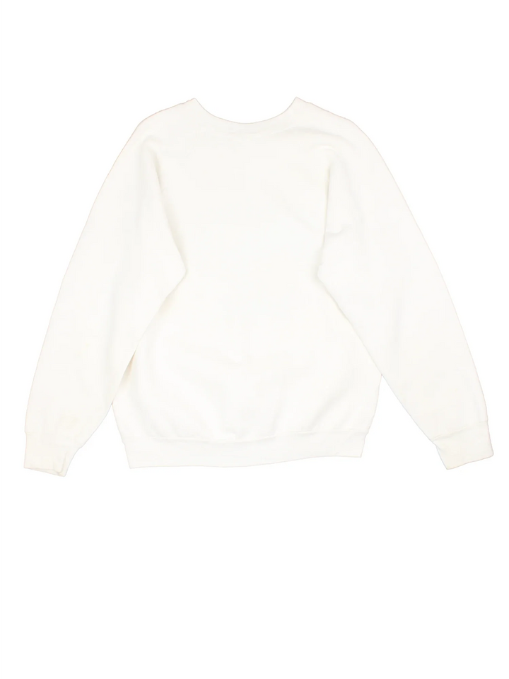 Vintage Yellowstone Snowmobile Sweatshirt in a white colourway with mountain and snowmobile graphic printed on front.