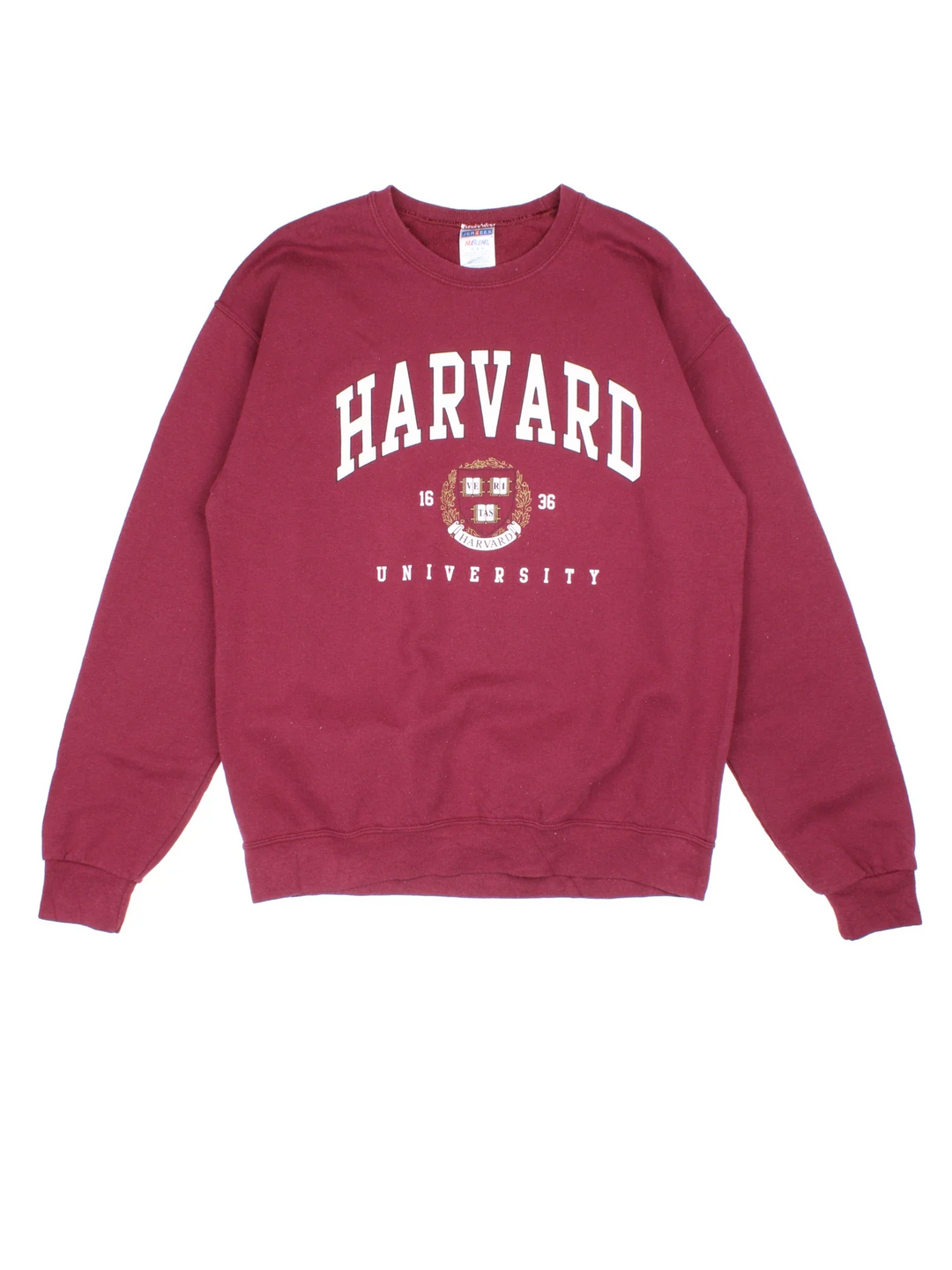 Vintage Harvard University Sweatshirt in a red colourway with the logo and graphic printed on front.