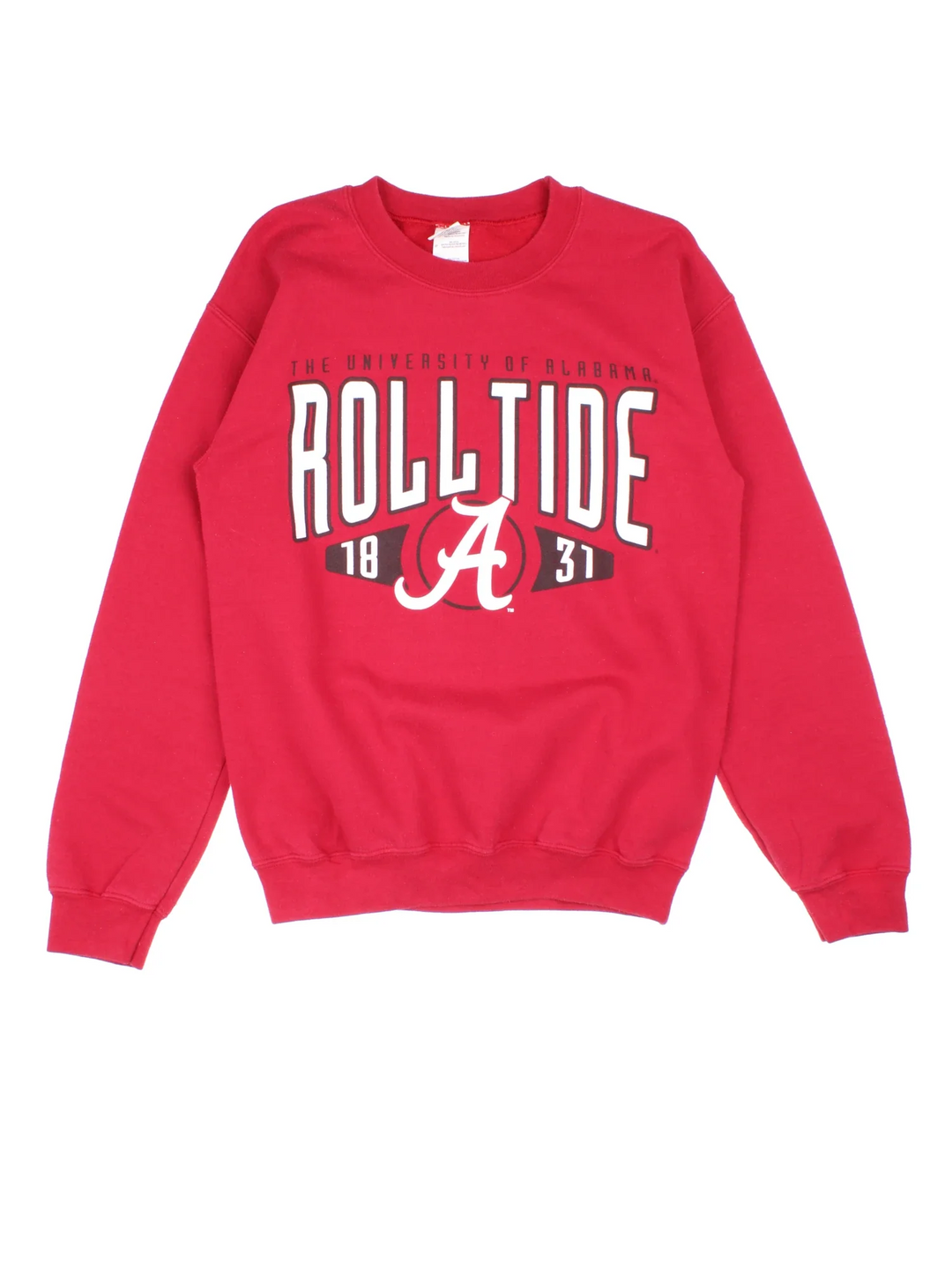 Vintage Alabama University Sweatshirt in a red colourway with the Rolltide logo and graphic printed on front.