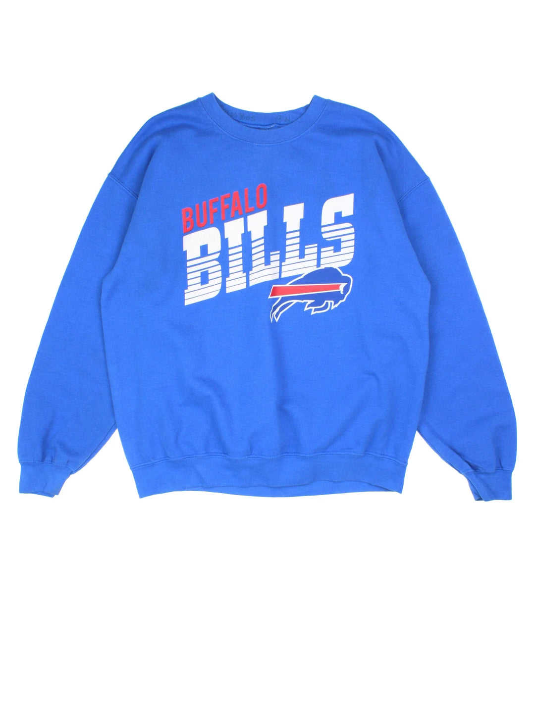 Vintage NFL Buffalo Bills Sweatshirt in a blue colourway logo and graphic across the front.