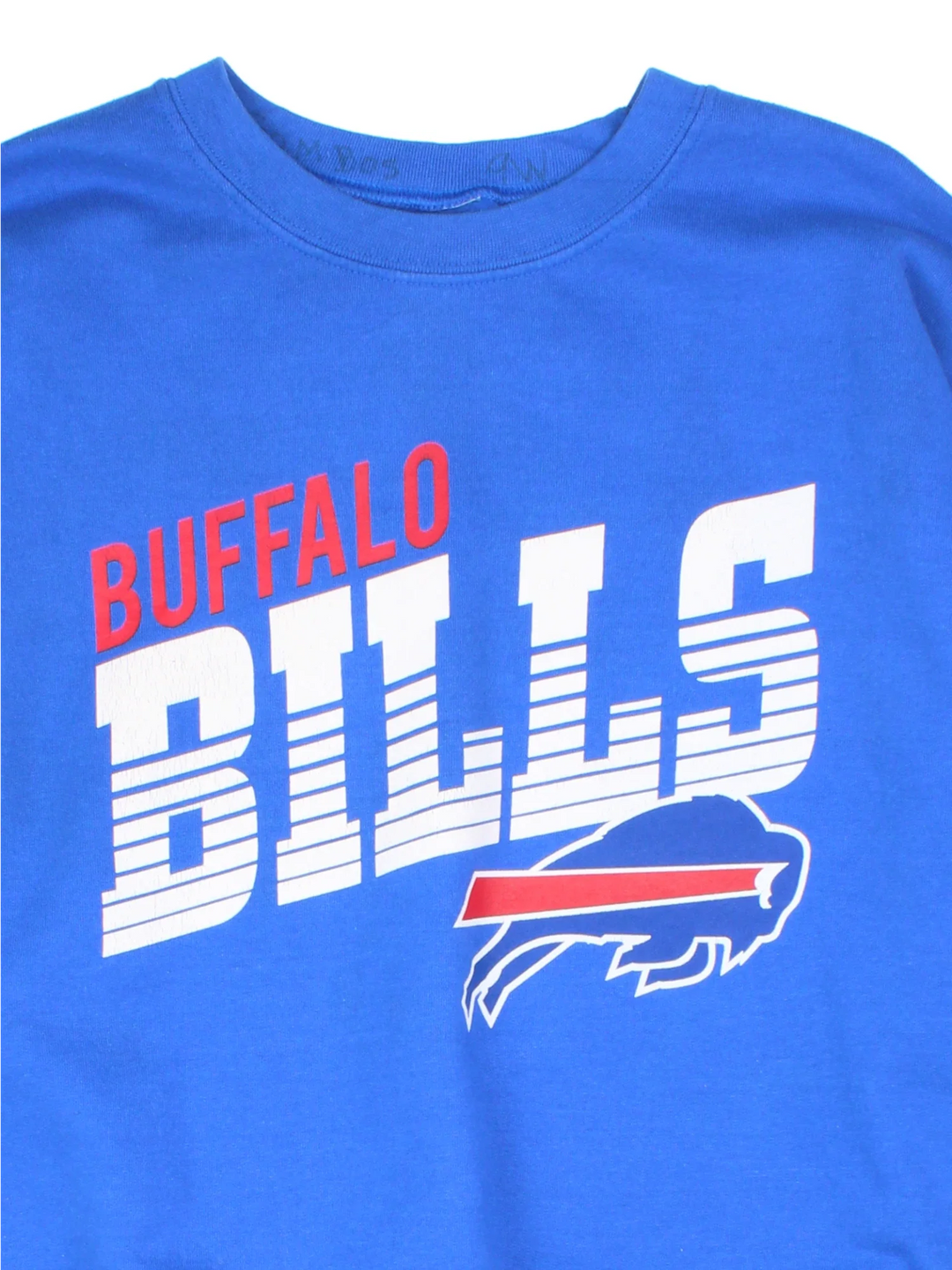 Vintage NFL Buffalo Bills Sweatshirt in a blue colourway logo and graphic across the front.