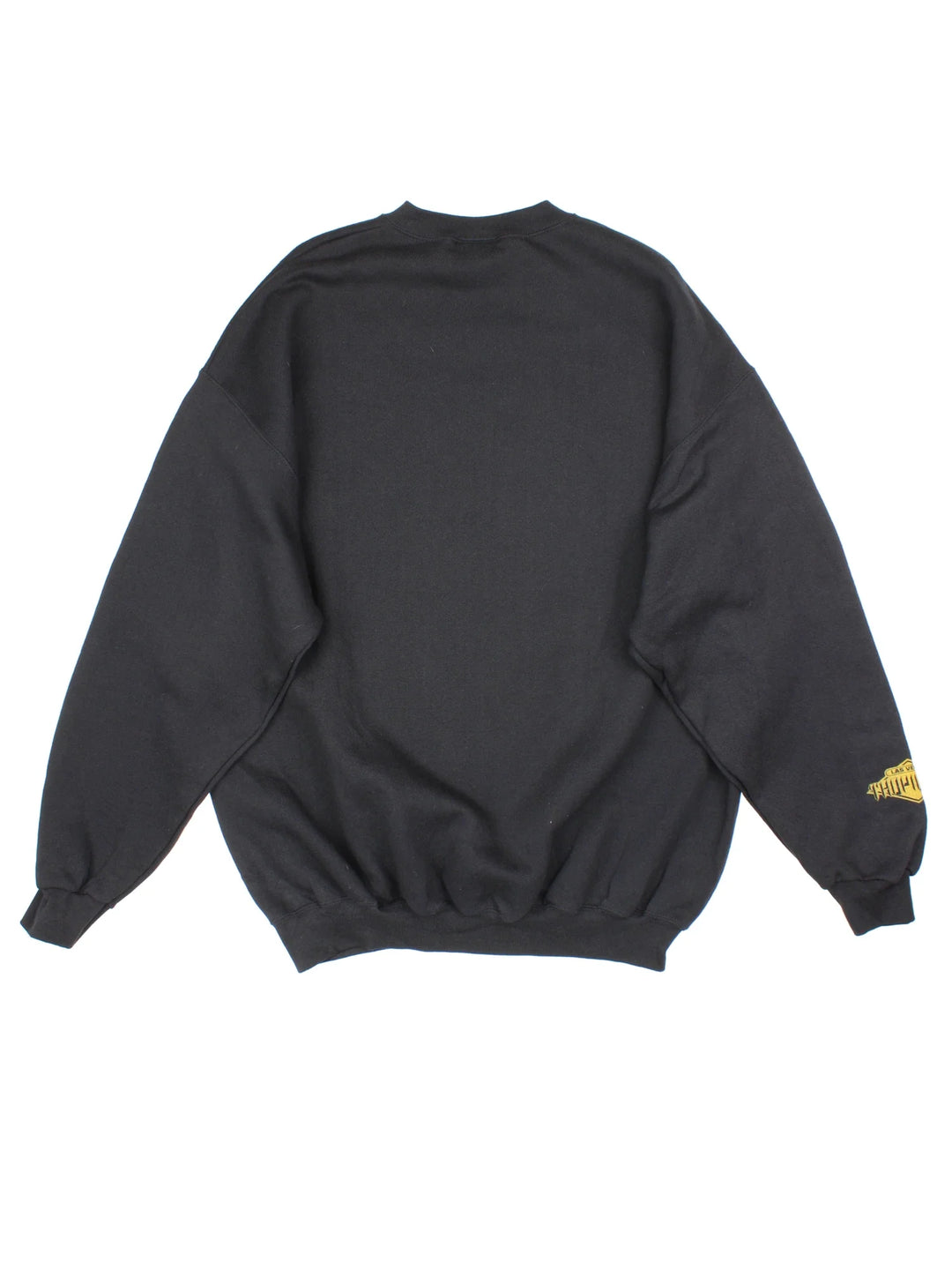 2001 NFL Superbowl Sweatshirt in a black colourway with logo and graphic printed on the front, featuring the Baltimore Ravens and the New York Giants
