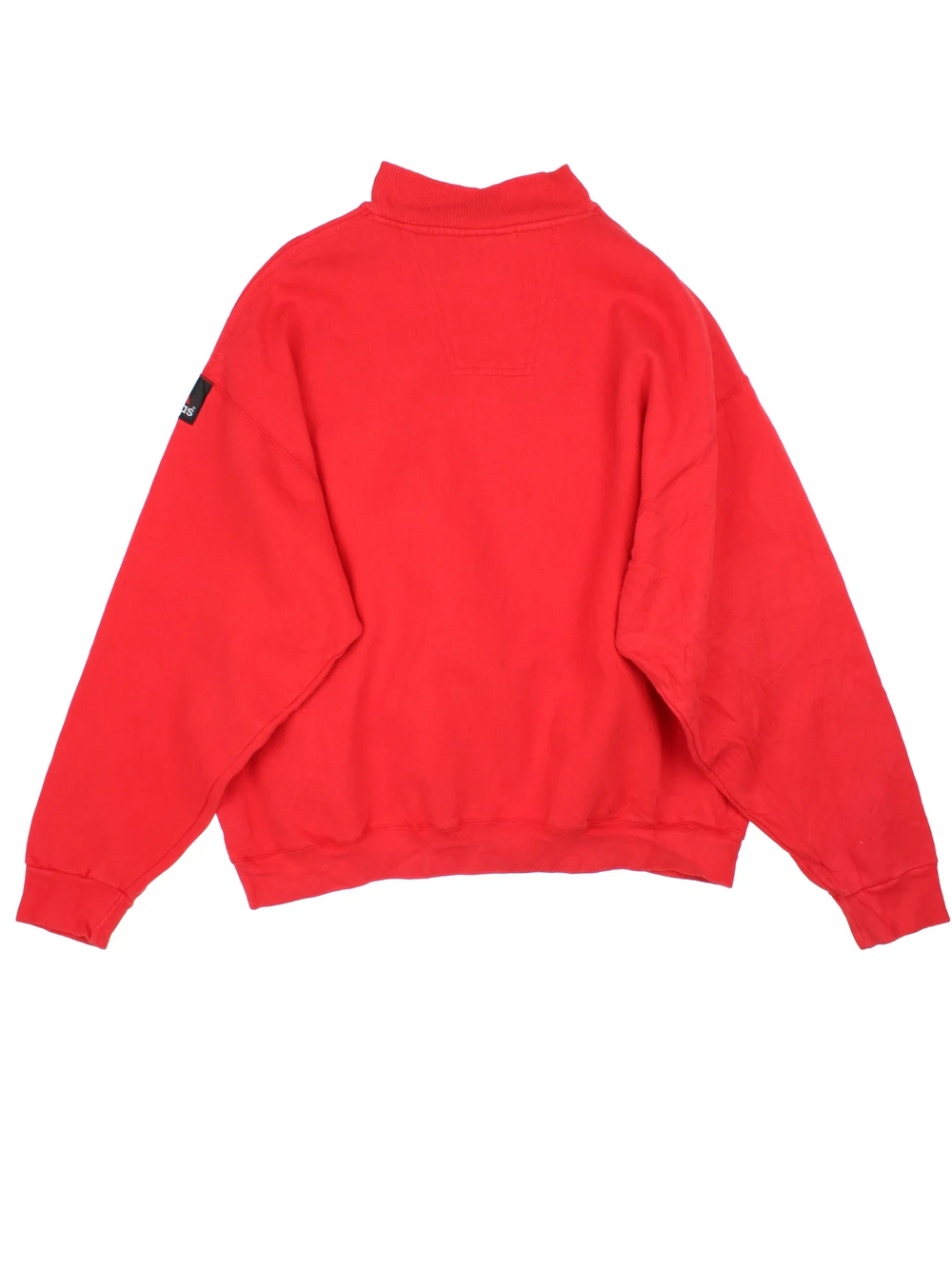 Adidas Nebraska Huskers 1/4 Zip Sweatshirt in a red colourway with the Adidas logo and college logo on the chest.