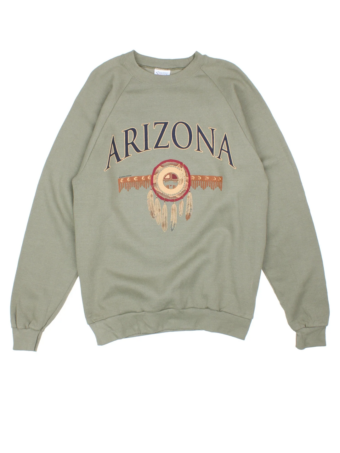 Vintage Arizona Sweatshirt in a green colourway with the spell out and western graphic printed on front.