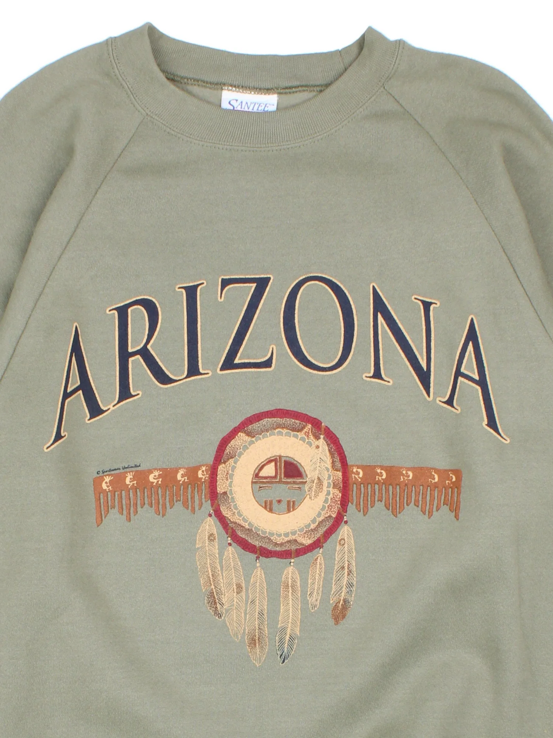 Vintage Arizona Sweatshirt in a green colourway with the spell out and western graphic printed on front.