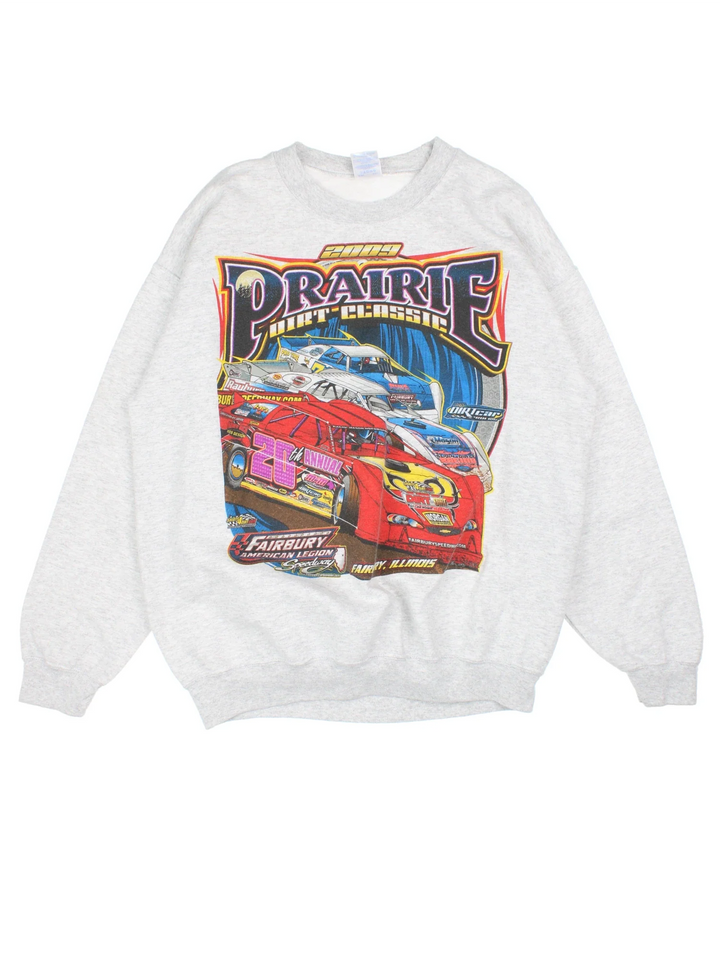 Vintage 2009 Dirt Classic Racing Sweatshirt in a grey colourway with the large graphic printed on the front and back..