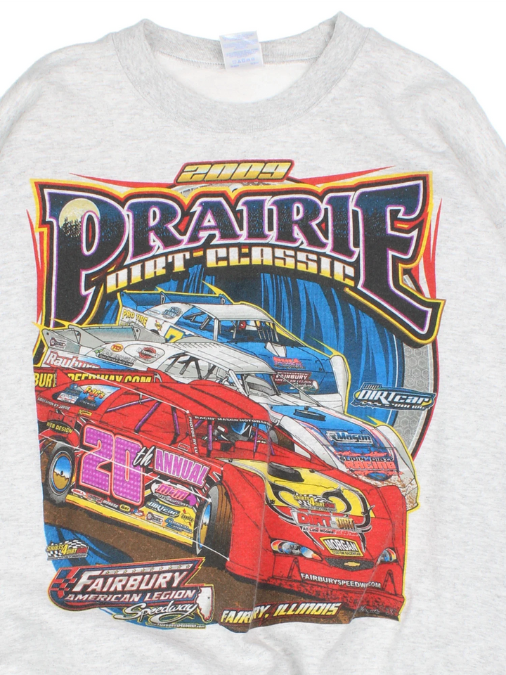 Vintage 2009 Dirt Classic Racing Sweatshirt in a grey colourway with the large graphic printed on the front and back..