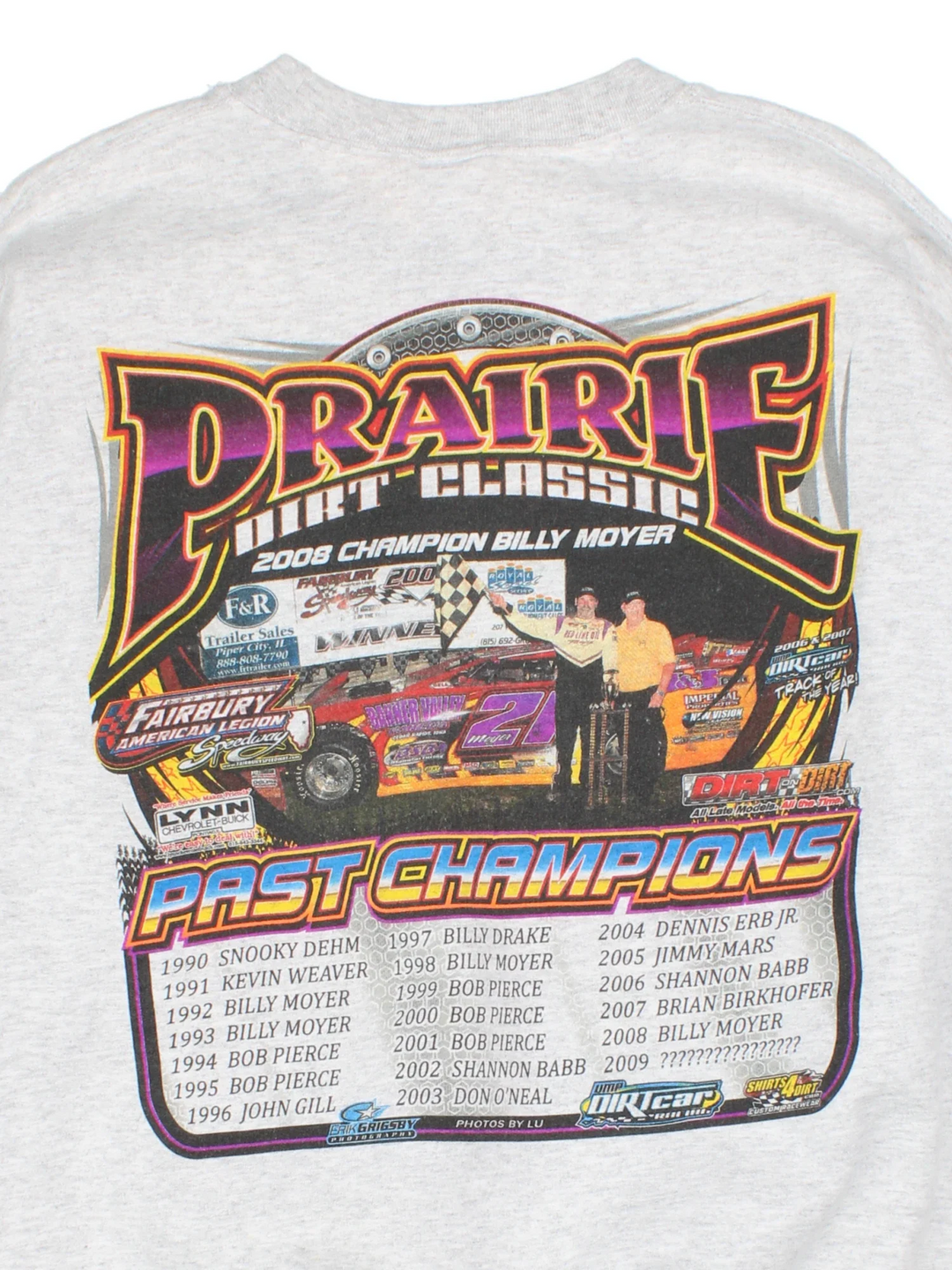 Vintage 2009 Dirt Classic Racing Sweatshirt in a grey colourway with the large graphic printed on the front and back..
