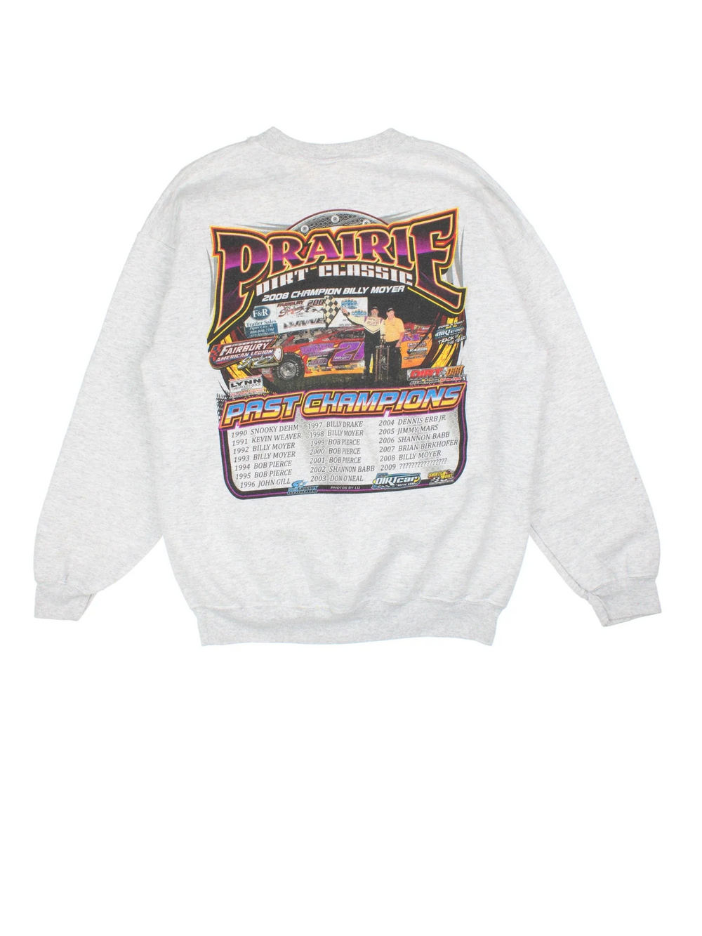 Vintage 2009 Dirt Classic Racing Sweatshirt in a grey colourway with the large graphic printed on the front and back..