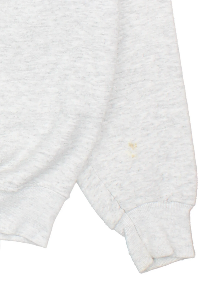 Vintage Just Camping Again Graphic Sweatshirt in a grey colourway, with graphic and spell out printed on the front and back.