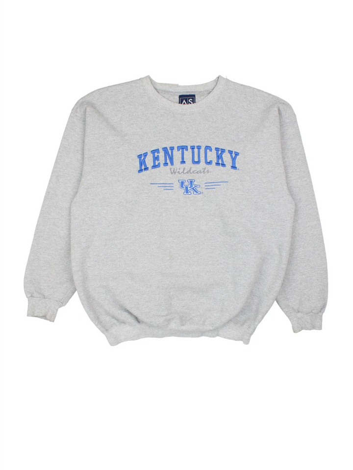 Vintage Kentucky Wildcats Sweatshirt in a grey colourway, with logo embroidered on the front.
