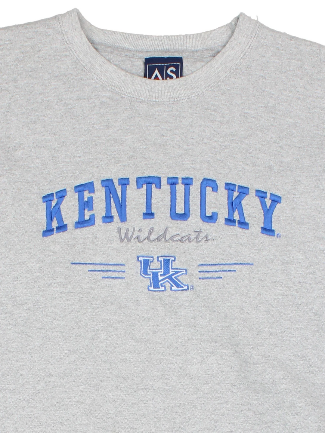Vintage Kentucky Wildcats Sweatshirt in a grey colourway, with logo embroidered on the front.