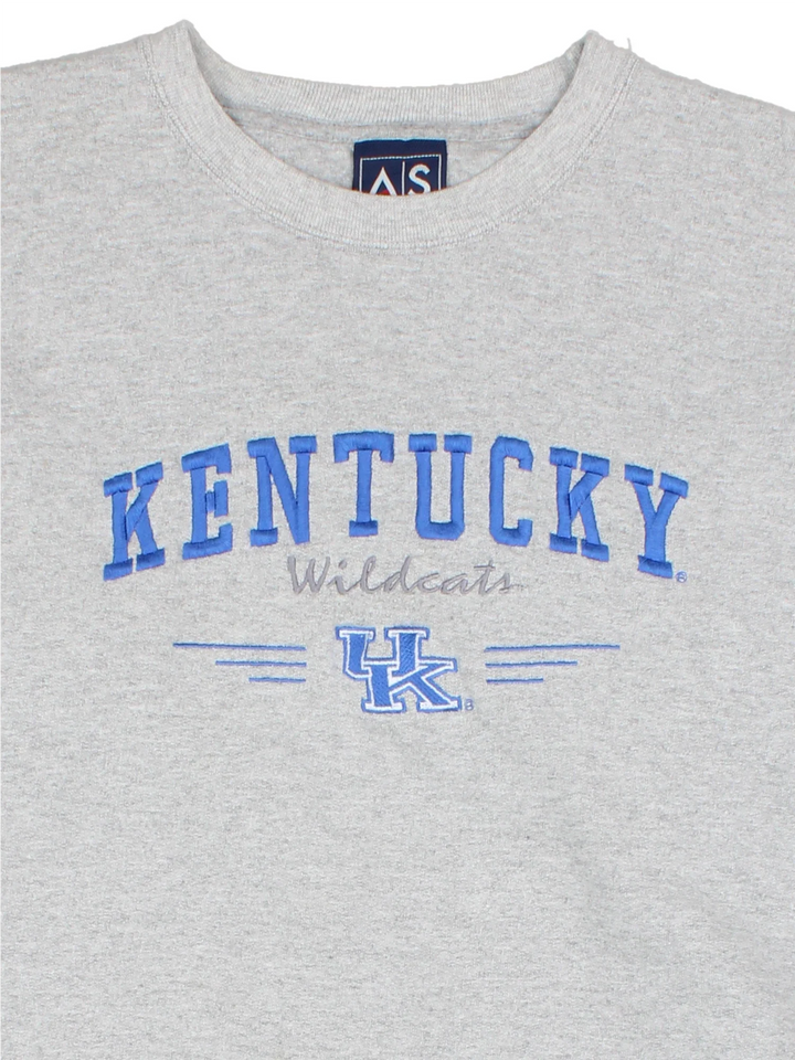 Vintage Kentucky Wildcats Sweatshirt in a grey colourway, with logo embroidered on the front.