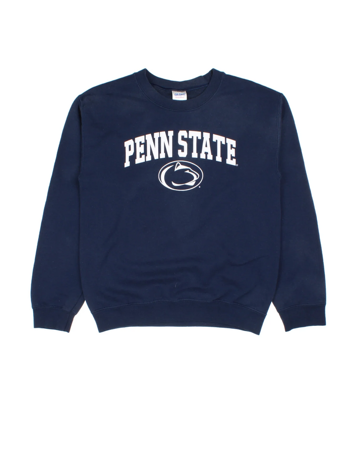 Vintage Penn State University Sweatshirt in a blue colourway, with logo printed on the front.